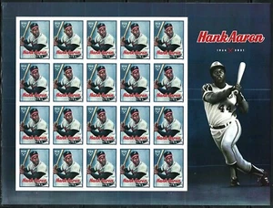 Mint US Hank Aaron Pane of 20 Forever Stamps Scott# 5908 (MNH) - Picture 1 of 1