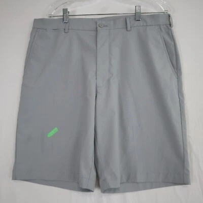 Pantalones Cortos Roundtree & Yorke Para Hombres 36 Rendimiento Golf Chino Informal Frente Plano Gris Foto 1 de 4