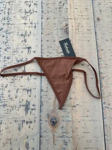 NWT Frederick's Of Hollywood Exxtreme Mini G String Thong Panties Brown Medium - Picture 1 of 4