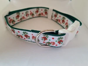 Christmas candy cane print adjustable dog collar medium size - Foto 1 di 2