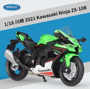 1:18 Welly Kawasaki Ninja ZX1-0R Motorcycle Bike Model New in Box - Picture 1 of 5