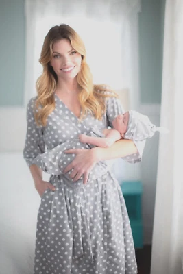 NUEVA BATA DE MATERNIDAD BABY BE MINE TALLA 2XL 3XL GRIS TOPO LKADOT HOSPITAL HOGAR $68 Foto 1 de 4