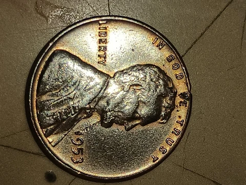1953 wheat penny error struck on a dime planchet Cover