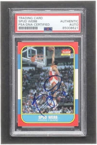 Spud Webb Signed 1986-87 Fleer RC #120 (PSA) - Rookie Card - Picture 1 of 2