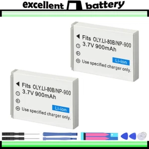 2x Li-80B 900mAh 3.7V HL-80B Battery for Olympus Digital Camera - Picture 1 of 8