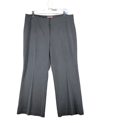 Pantalones de vestir Bandolino para mujer grises elásticos tiro alto frente plano pierna ancha talla 16 Foto 1 de 4