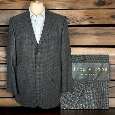 Casaco esportivo masculino Jack Victor 44L marrom xadrez lã texturizada - Imagem 1 de 4