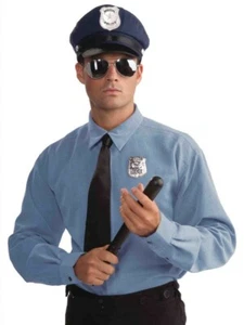 Adult Police Officer Mens Costume Kit Hat Glasses Baton Badge - Picture 1 of 1