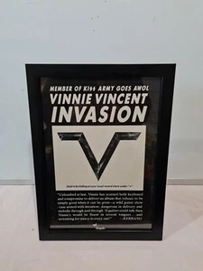 "Vinnie Vincent Invasion KISS 1987 GERAHMTER WERBE MUSIKPOSTER A4 8X12" - Bild 1 von 2