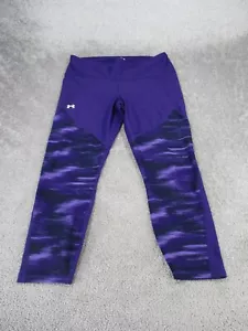 Under Armour Leggings Girls XL Royal Purple Compression Crop - Picture 1 of 10