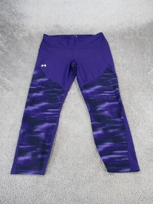 Under Armour Leggings Girls XL Royal Purple Compression Crop - Image 1 of 4
