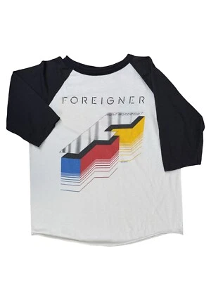 Camiseta Vintage 1985 Foreigner Tour 85 Agent Provocateur Raglan - Banda de Rock - Imagem 1 de 4