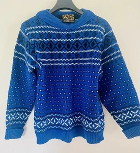 Saltador de lana azul vintage St Moritz, talla M, en muy buen estado usado - Imagen 1 de 5