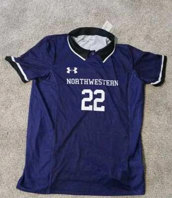 *NUEVO* Camiseta de fútbol Under Armour Northwestern Wildcats cuello para hombre L púrpura Foto 1 de 2