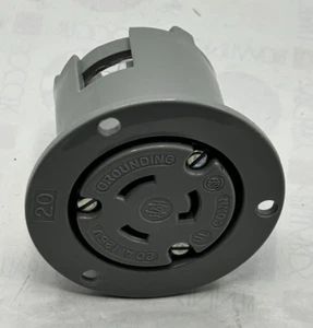 ARROW HART 6206 FLANGED OUTLET 20A, 125V 2P 3W GRD Locking, NEMA L5-20R ⭐ - Picture 1 of 5