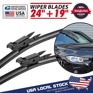 Set of 24"&19" Bracketless Windshield Wiper Blades For Mercedes CLA45 AMG 2015 - Picture 1 of 9