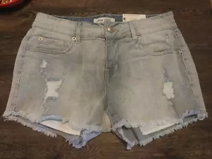 ADAM LEVINE distressed cut off denim blue jean shorts Womens Size 9 - Picture 1 of 2