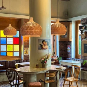 Arturesthome Wicker Chandelier Rattan Pendant Light Lampshade for Kitchen Island - Picture 1 of 13