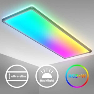 LED Deckenleuchte RGB Dimmbar Panel Farbwechsel Deckenlampe indirektes Licht 22W - Bild 1 von 9