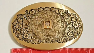 DE COLECCIÓN HEBILLA DE CINTURÓN TDS EMBLEMA ORO 10K POR OCTANNER 1981 LATÓN MACIZO - Imagen 1 de 12