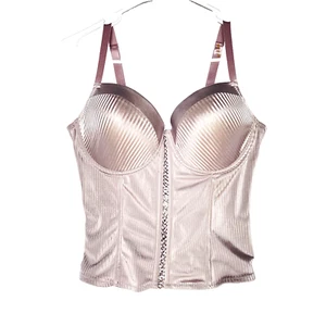 Ashley Stewart Bustier 1X 38C Lilac Shapewear Underwire Longline Bra Corset - Picture 1 of 16