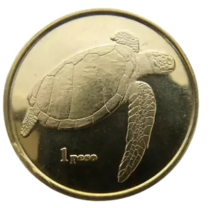 Isla de Pascua - Rapa Nui - Pascua 1 peso 2018 tortuga y moai tatuaje 32 mm unc - Imagen 1 de 4