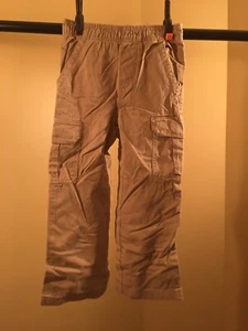 Faded glory boy's pull on cargo pants Dark Beige Size 4/5 - Picture 1 of 5