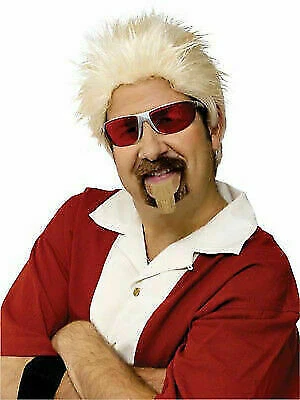 Guy Fieri Wig and Goatee Celebrity Chef Diners Drive Ins Dives Grocery Blonde