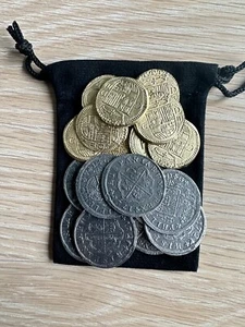 Pirate Treasure Coins Pieces Of Eight 10 Gold Doubloons 10 Silver 2 Reales - Picture 1 of 3