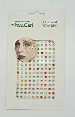 WONDERCAT LONDON Gesicht Edelsteine selbstklebend Glitzer Schmuck Tattoo Sticker Festival Party Körper Make UpKAZ02
