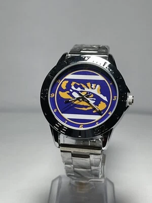 Reloj LSU Tigers College Team Logo Para Hombre Acero Inoxidable Plateado NUEVO Foto 1 de 4
