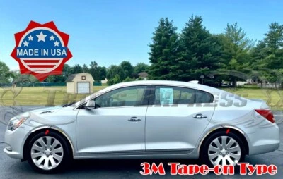 para: 2010-2016 Buick LaCrosse Fender roda bem acabamento labial aço inoxidável adesivo 4 peças - Imagem 1 de 2
