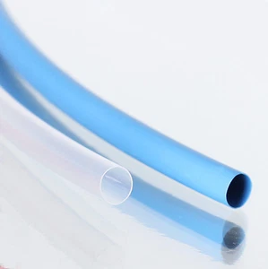 Tubo termorretráctil 2:1, 6,4 mm para enchufes de 4 mm, envoltura transparente de 1,0 m azul y 1,0 m - Imagen 1 de 6