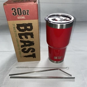 Greens Steel BEAST 30 Unzen Trinkbecher Produktbündel. Marienkäfer rot, hält heiß/kalt - Bild 1 von 11