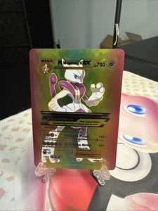 M Mewtwo X Ex 750hp Dark Nova Strike Rainbow Foil, ￼Fan Art Display Card 💥💥💥 - Picture 1 of 2