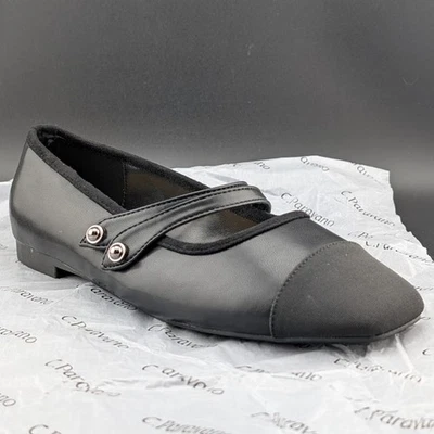 Sapato plano feminino C.Paravano tamanho 6.5-7 (37.5) Mary Jane balé biqueira quadrada macia - Imagem 1 de 4