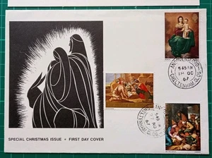 1967 Christmas Double Dated Christian Action FDC Andoversford Cheltenham CDS - Picture 1 of 4