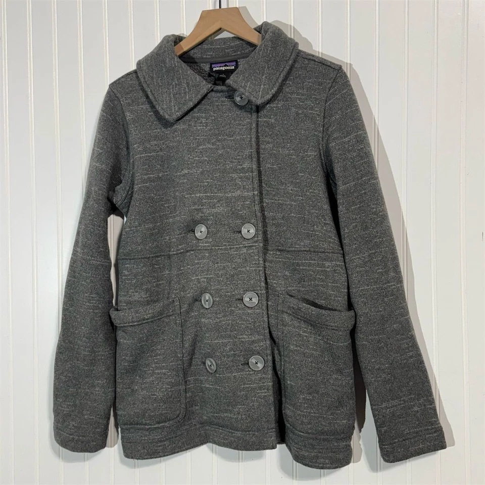 PATAGONIA Mujer L Mejor Suéter Polar Tejido Chaquetón Doble Pecho Chaqueta Foto 1 de 4