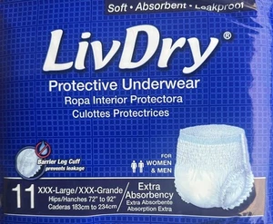 LivDry 44 Ct Adult Incontinence Underwear, Extra Absorbency 3XL - Picture 1 of 3