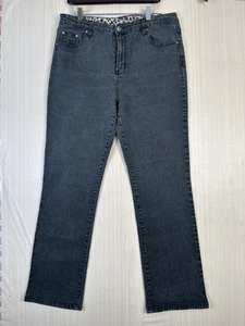 DG2 by Diane Gilman Women's 16 Dark Gray Stretch Skinny Denim Jeans Mid-Rise - Picture 1 of 16