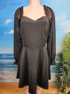 Nuevo con etiquetas Vestido Grace Karin 2XL Manga Gasa Forrado Negro Foto 1 de 4