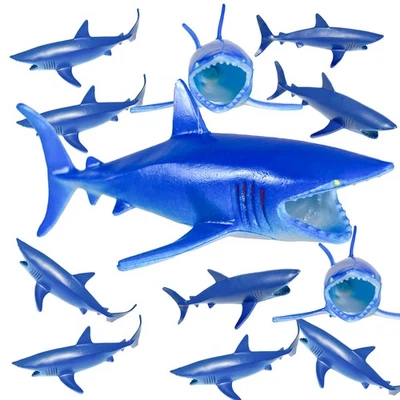 12pcs Plastic Sharks for Drinks - Great Decor for Fun Theme Party, Vinyl Shar... - Image 1 of 4