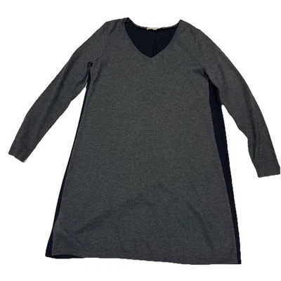 Vestido recto Ann Taylor Loft gris negro cuello en V manga larga para mujer talla L suéter Foto 1 de 4