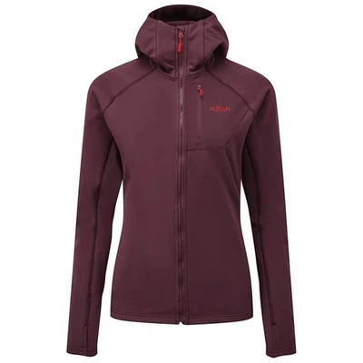 Rab Women's Superflux Hooded Fleece Jacket Size 12 / L - Deep Heather/Red - New - Image 1 of 3