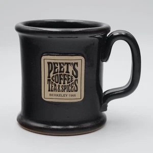 Peet's Coffee Tea & Spices Berkeley 1966 Black Stoneware Mug Sunset Hill USA - Picture 1 of 5