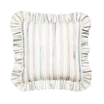 Mackenzie-Childs Sterling Stripe Ruffle Throw Pillow 20x20 NEW - Image 1 of 4