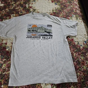 Camicia vintage anni 90 dinosauro Jurassic Valley Hawaii Kualoa Ranch taglia XL - Foto 1 di 8