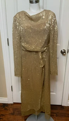 Dorothee Schumacher Gold Sequin Shimmering Dreams Midi Dress, Size 4, $1250 NWT! - Image 1 of 4