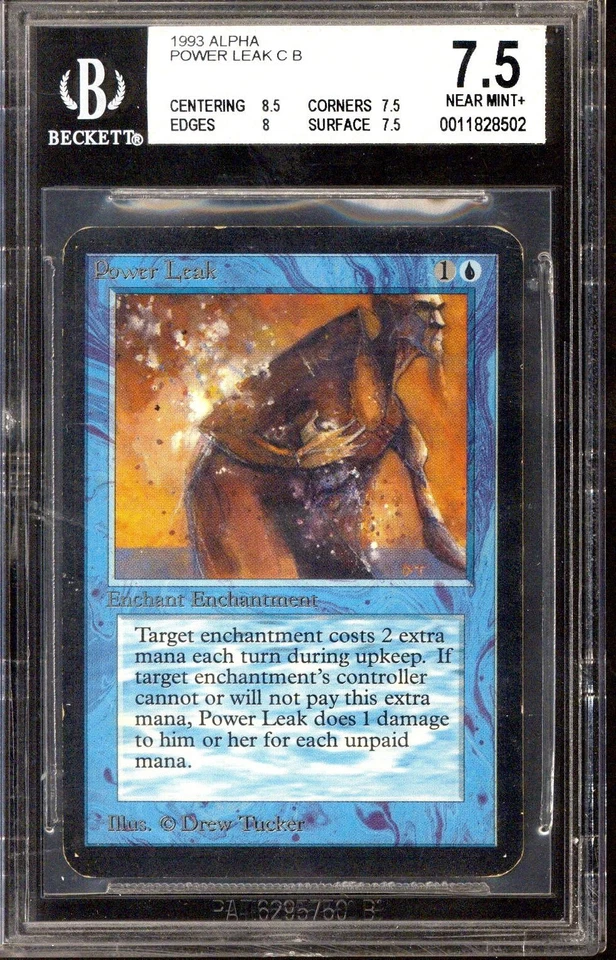 Magic MTG Alpha Power Leak BGS 7.5 (8.5, 7.5, 8, 7.5) LIGHTLY PLAYED LP - Image 1 of 1