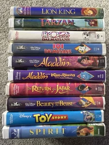 Lot Of 10 Disney VHS Tapes *Tested* Aladdin Tarzan Toy Story Lion King #2 - Picture 1 of 3